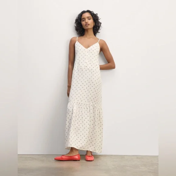chinese dress ladies The Linen Eyelet Maxi Dress